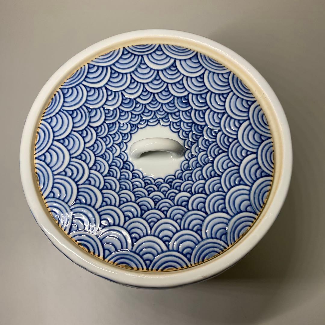 【茶道具】喜兵衛造　青海波水指（共箱）