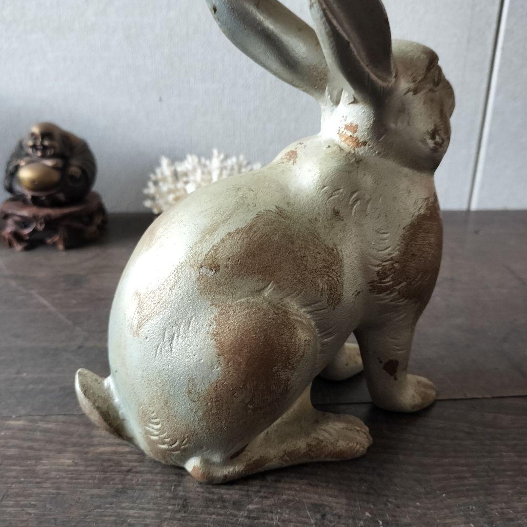 鉄のうさぎ　ラビット　rabbit　置物　アンティーク　金属　インテリア