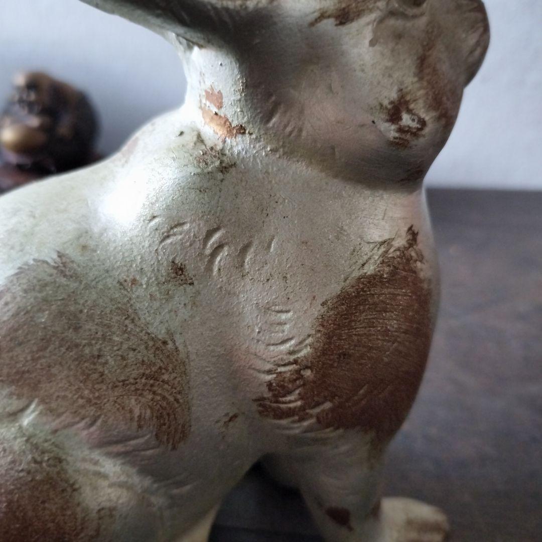 鉄のうさぎ　ラビット　rabbit　置物　アンティーク　金属　インテリア