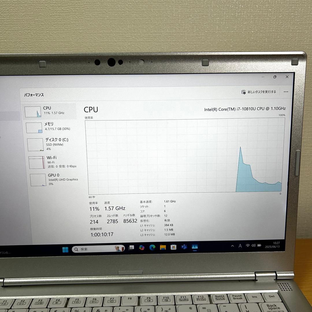 Windowsノート本体 Panasonic Let's note LV9 i7 512GB 16GB