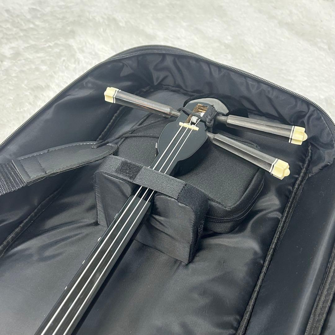 【美品】沖縄三線　蛇柄　人工皮仕様　三味線タイプ　リュックケース付き