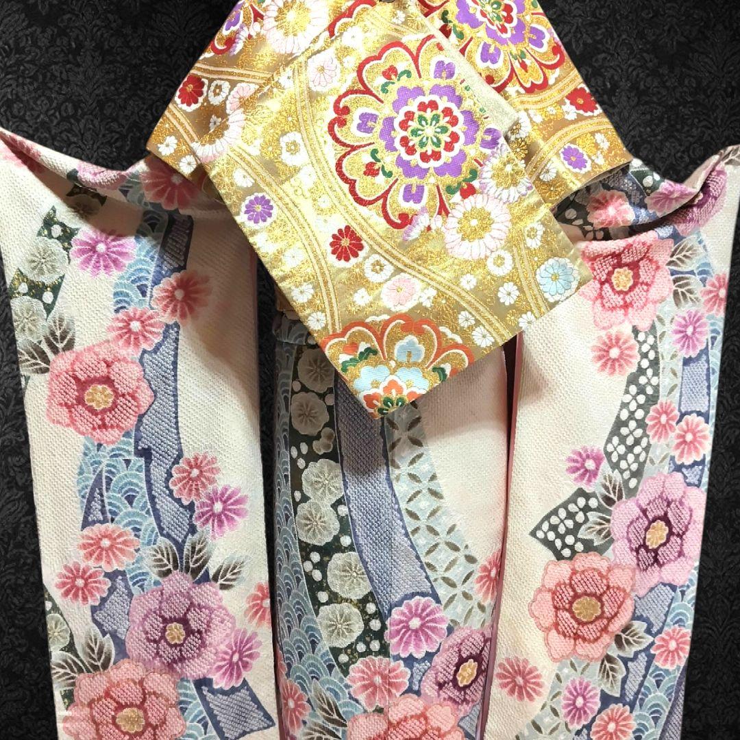 振袖フルセット(7点)・本絞り・総絞り・花模様・金彩加工・逸品