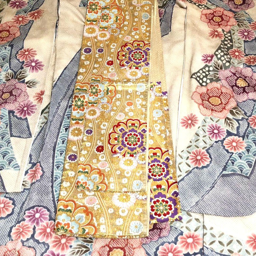 振袖フルセット(7点)・本絞り・総絞り・花模様・金彩加工・逸品