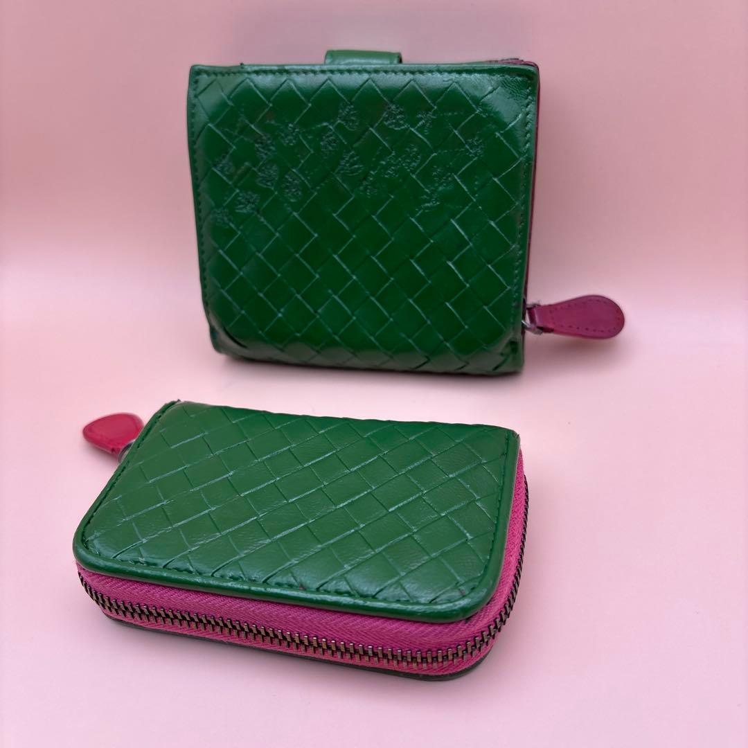 ◆正規品◆ボッティガヴェネタイントレチャート 二つ折りサイフとオマケケース