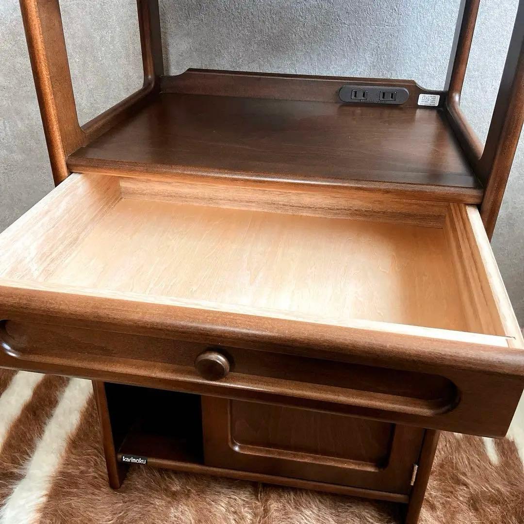 karimoku カリモク 電話台 コンセント付 キャビネット オールドカリモク