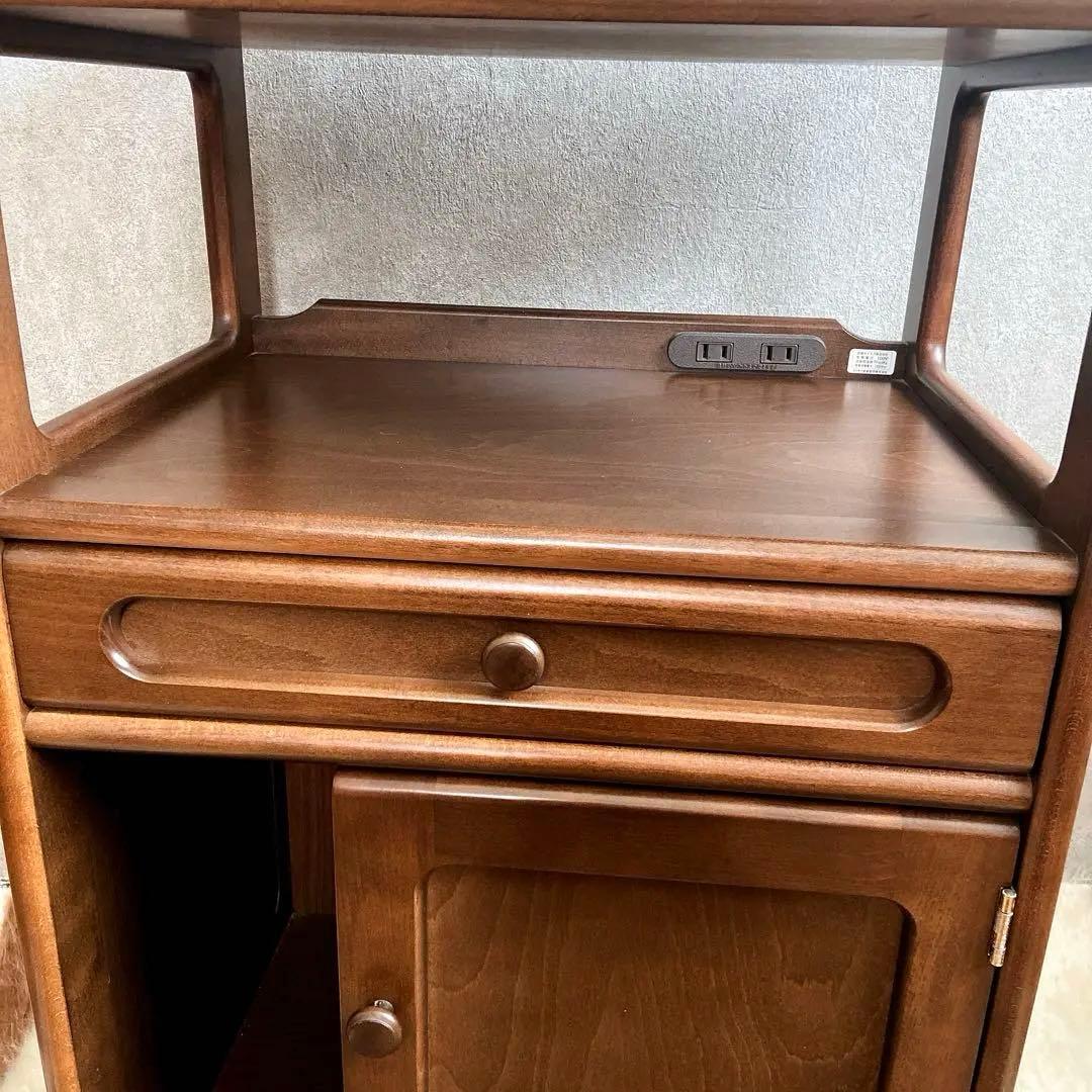 karimoku カリモク 電話台 コンセント付 キャビネット オールドカリモク