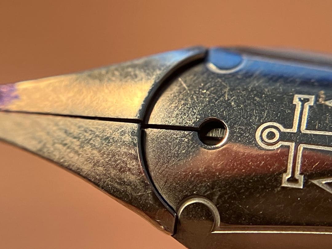 クロスポイント長刀研ぎ万年筆 螺鈿細工 極太