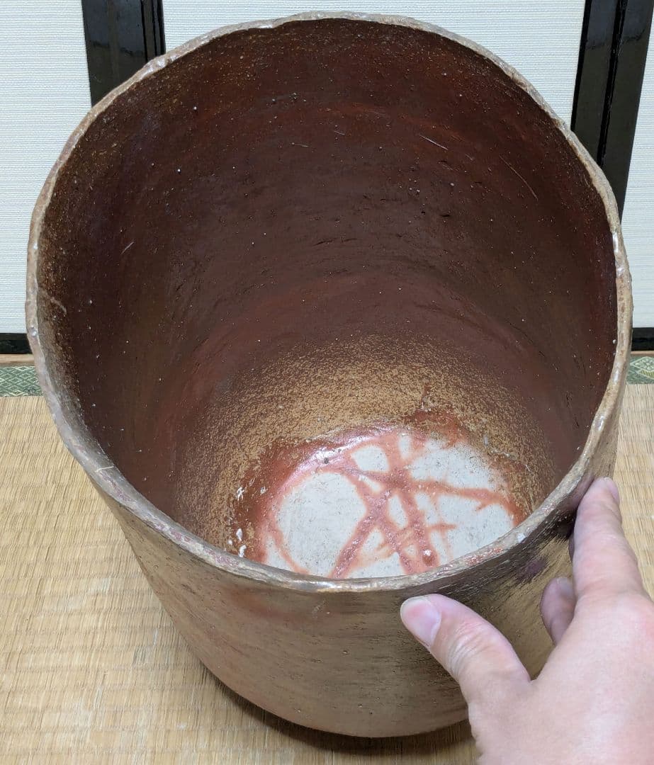 備前焼 メダカ鉢 大型花器 花生 水瓶 水甕 水槽 花瓶 花入 フラワーベース