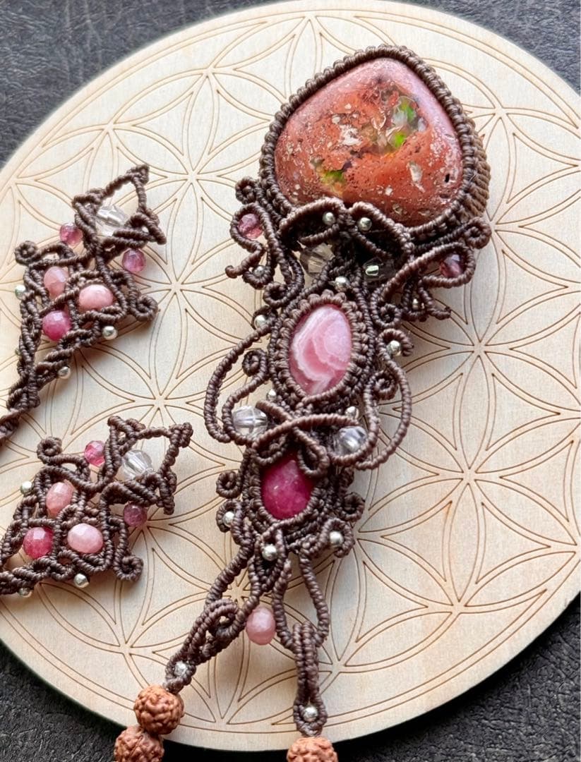 専用ぺージ♡カンテラオパール＆インカローズ＆インペリアルロードナイトのネックレス