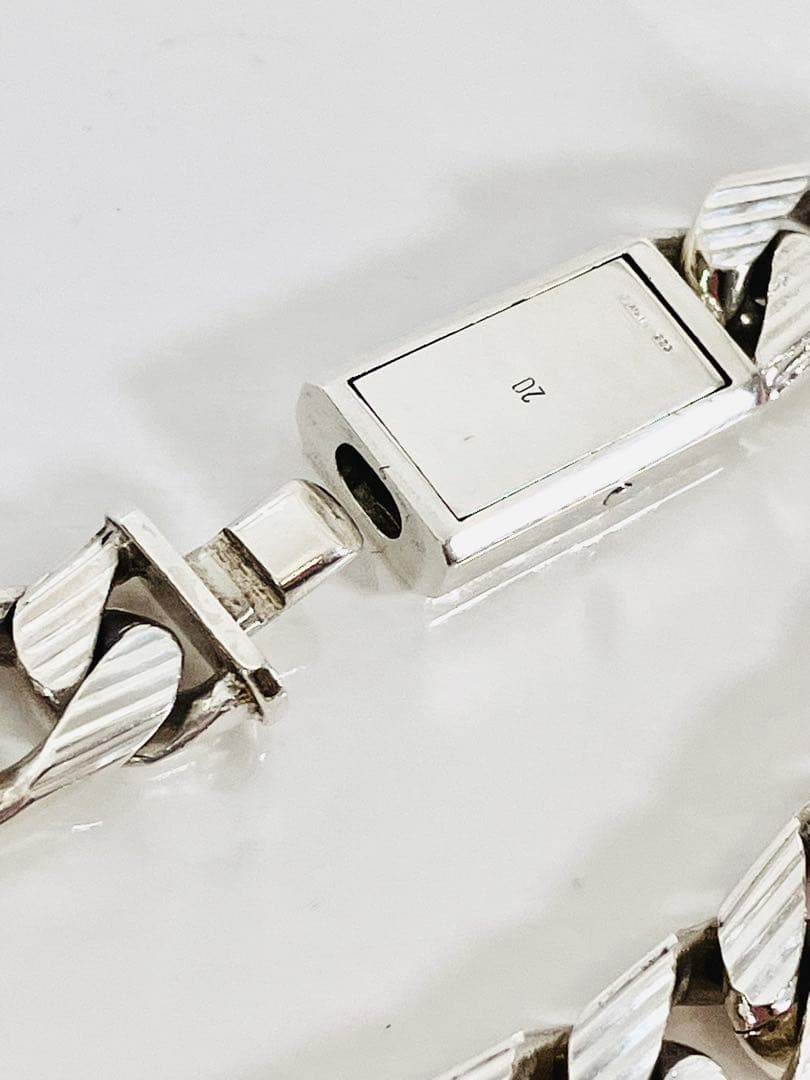 【超美品】GUCCI 喜平チェーン ストライプ ブレスレット シルバー925