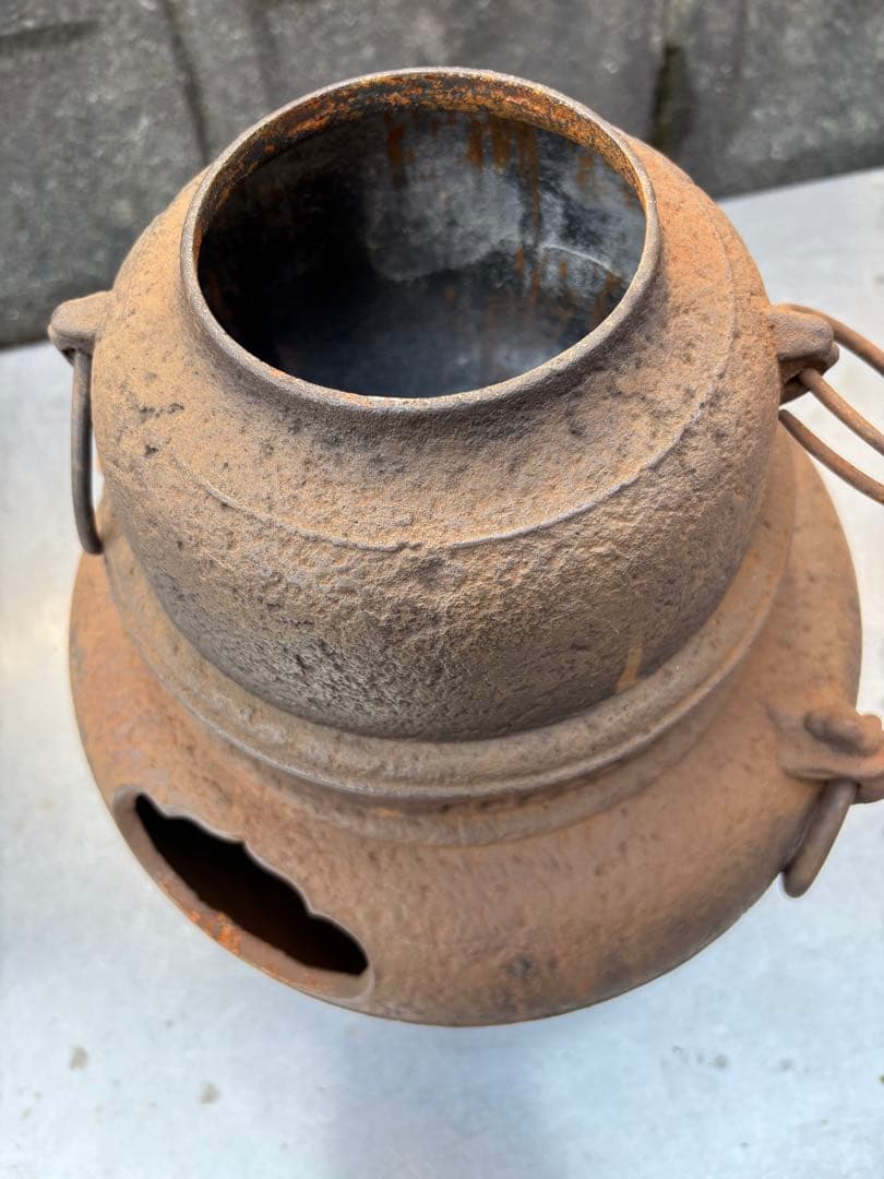 鉄製　茶釜　茶道具　レトロ　古道具　鉄瓶