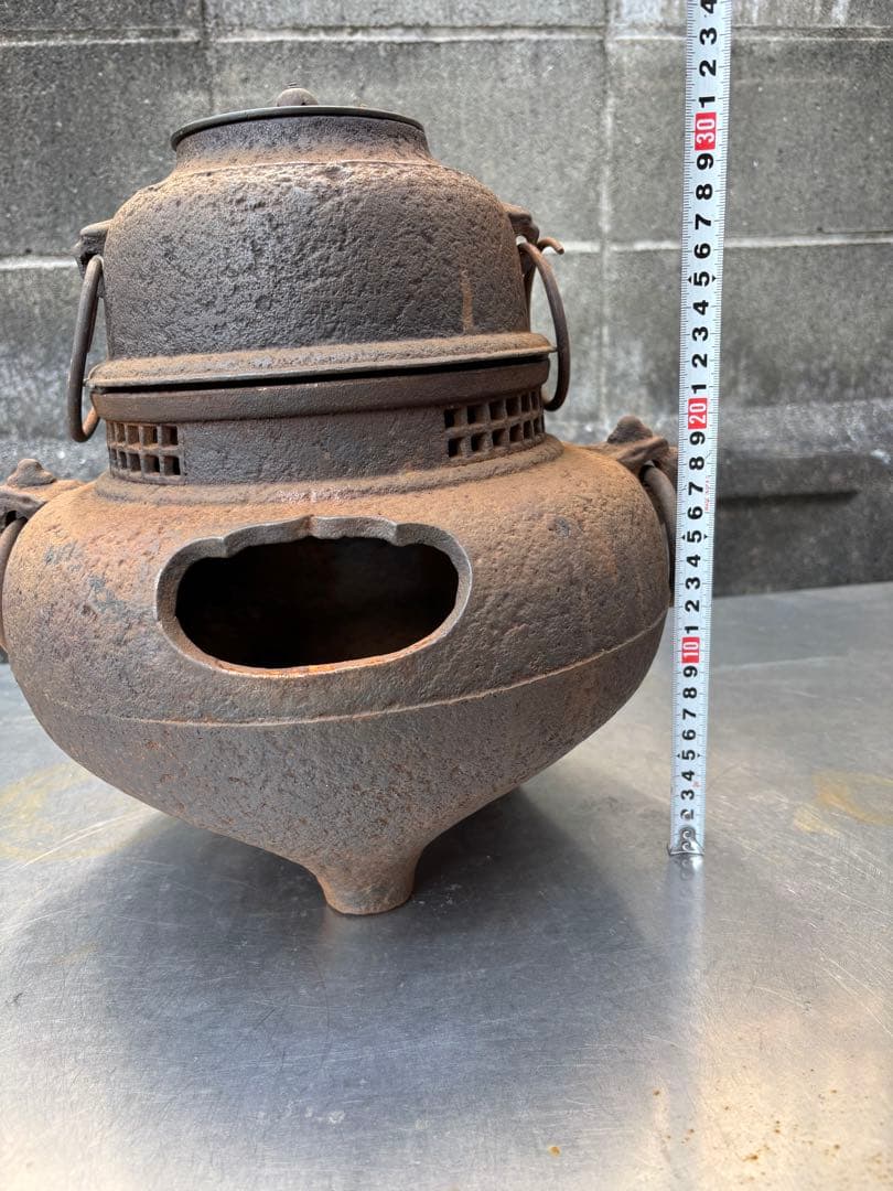 鉄製　茶釜　茶道具　レトロ　古道具　鉄瓶
