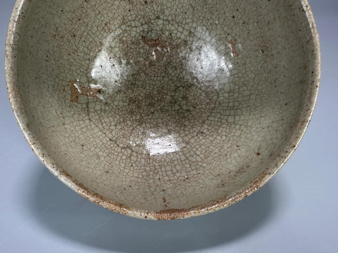 朝鮮古美術　李朝時代　茶道具　茶碗　白磁　貫入 時代　古物　韓国美術　旧蔵供箱