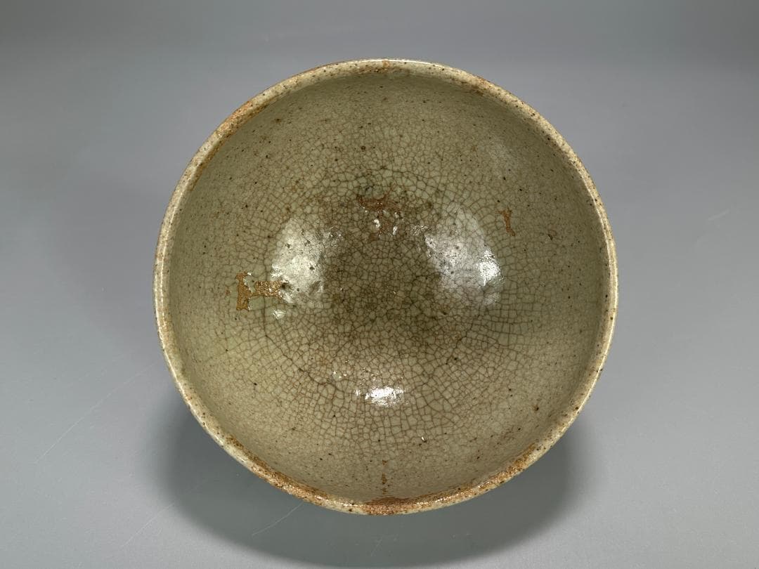 朝鮮古美術　李朝時代　茶道具　茶碗　白磁　貫入 時代　古物　韓国美術　旧蔵供箱