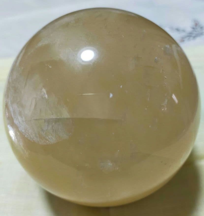 セール✨天然石　イエローカルサイト　超大✨丸玉　祈願　運気上昇縁起物　希少