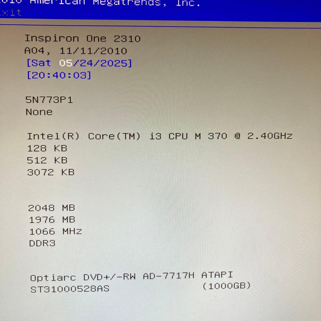 DELl Windows10搭載i3M370@2.40GHz
