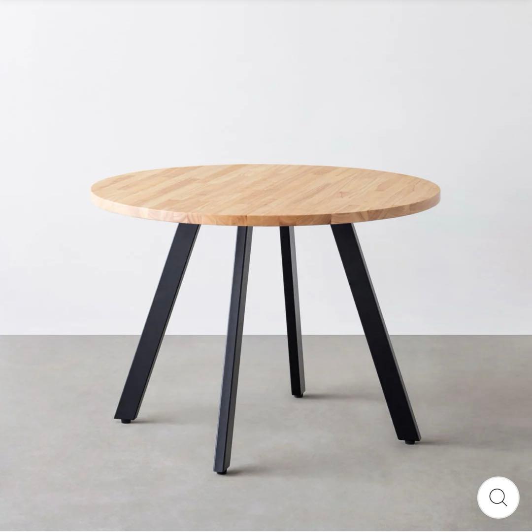 美品 kanademono 天然木 ラウンド カフェ テーブル 直径66cm