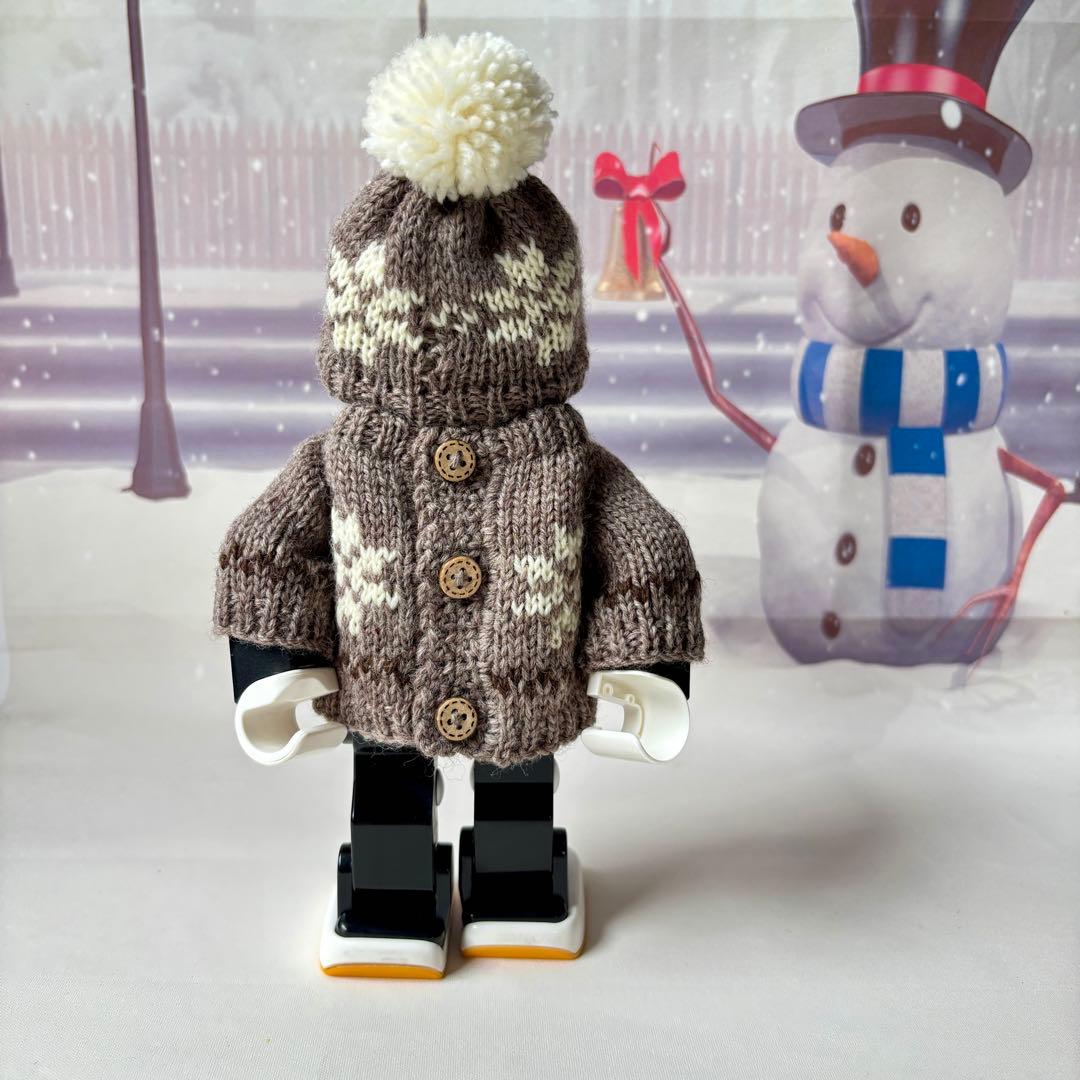 専用　雪模様いっぱい編み込んだセーターとニット帽＊グレージュ　雪模様赤のセット