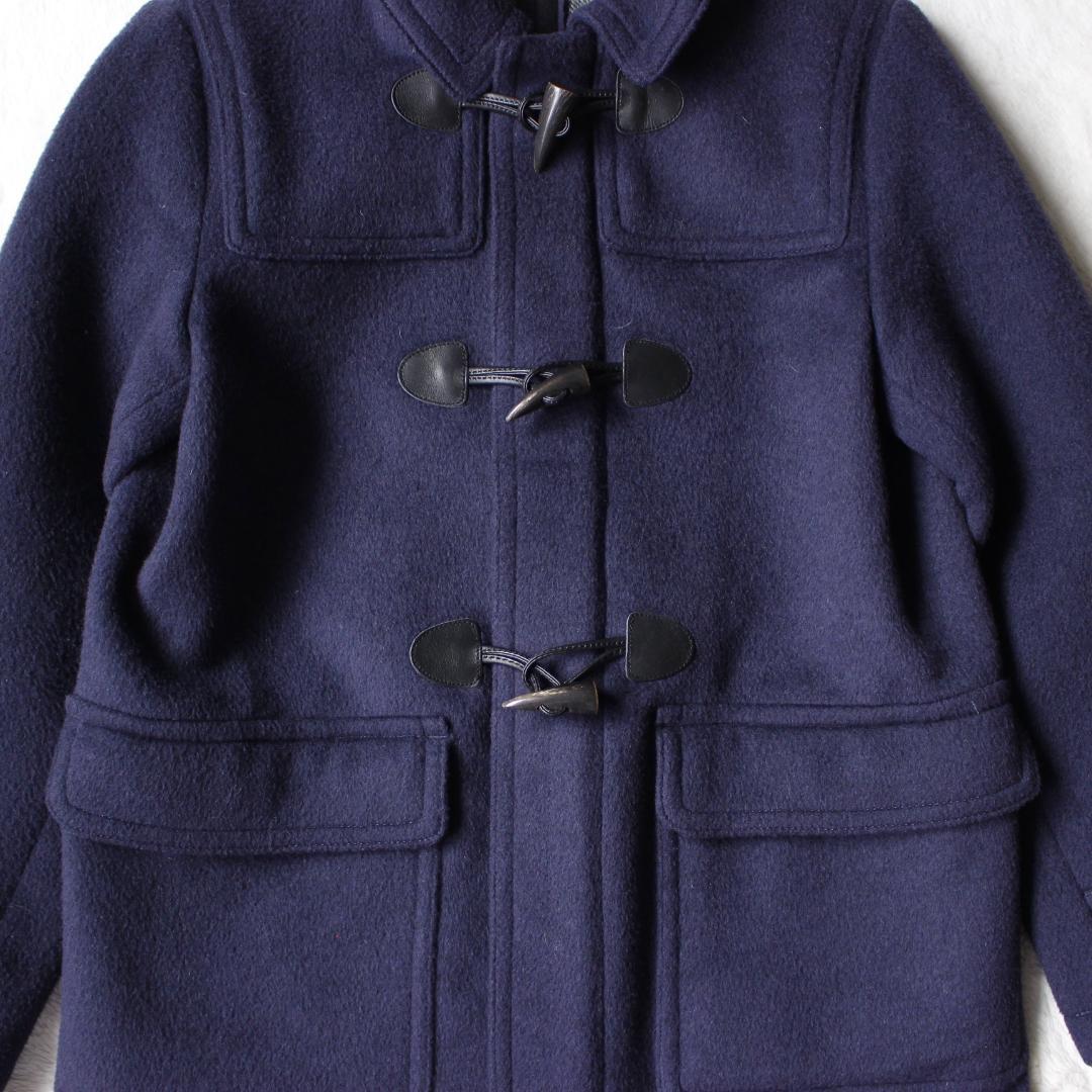 バーバリーチルドレン ダッフルコート 14Y ノバチェック フード ネイビー