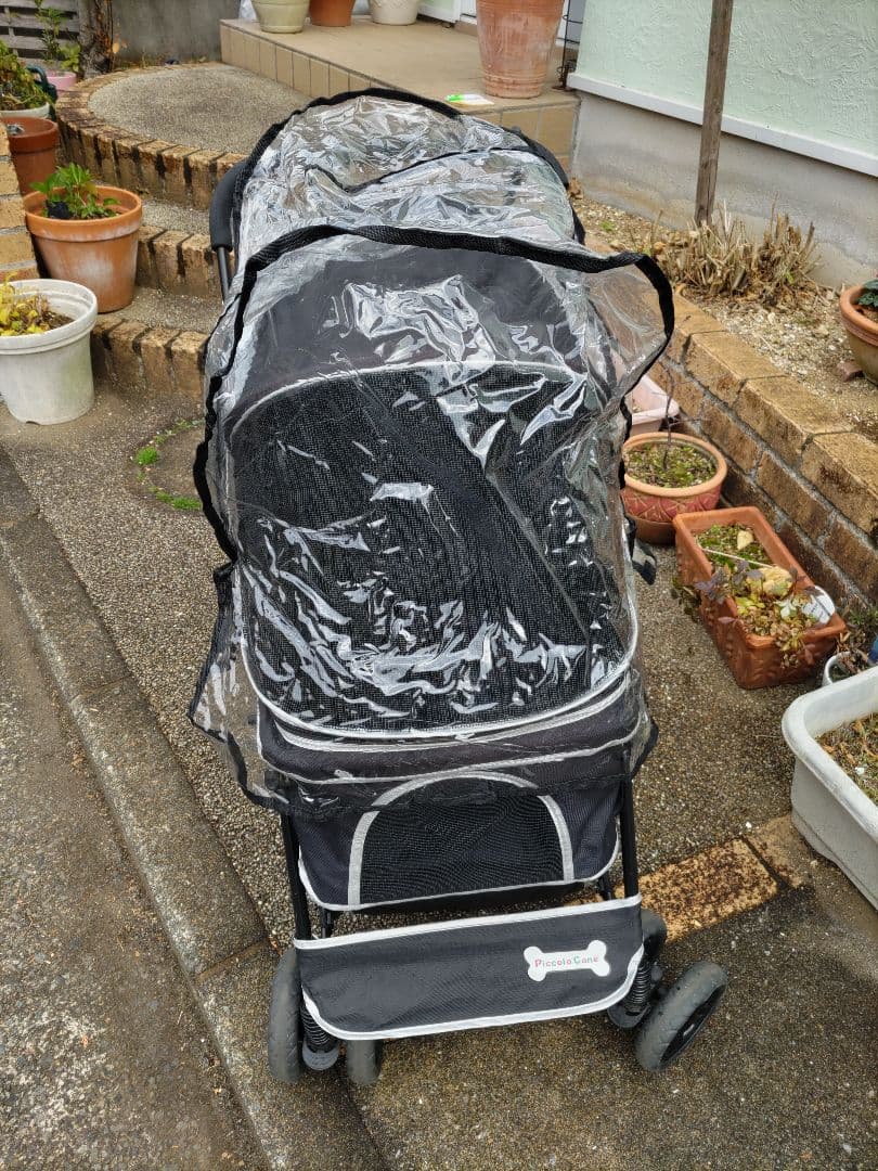 ブラック 犬用ペットカート 折りたたみ式