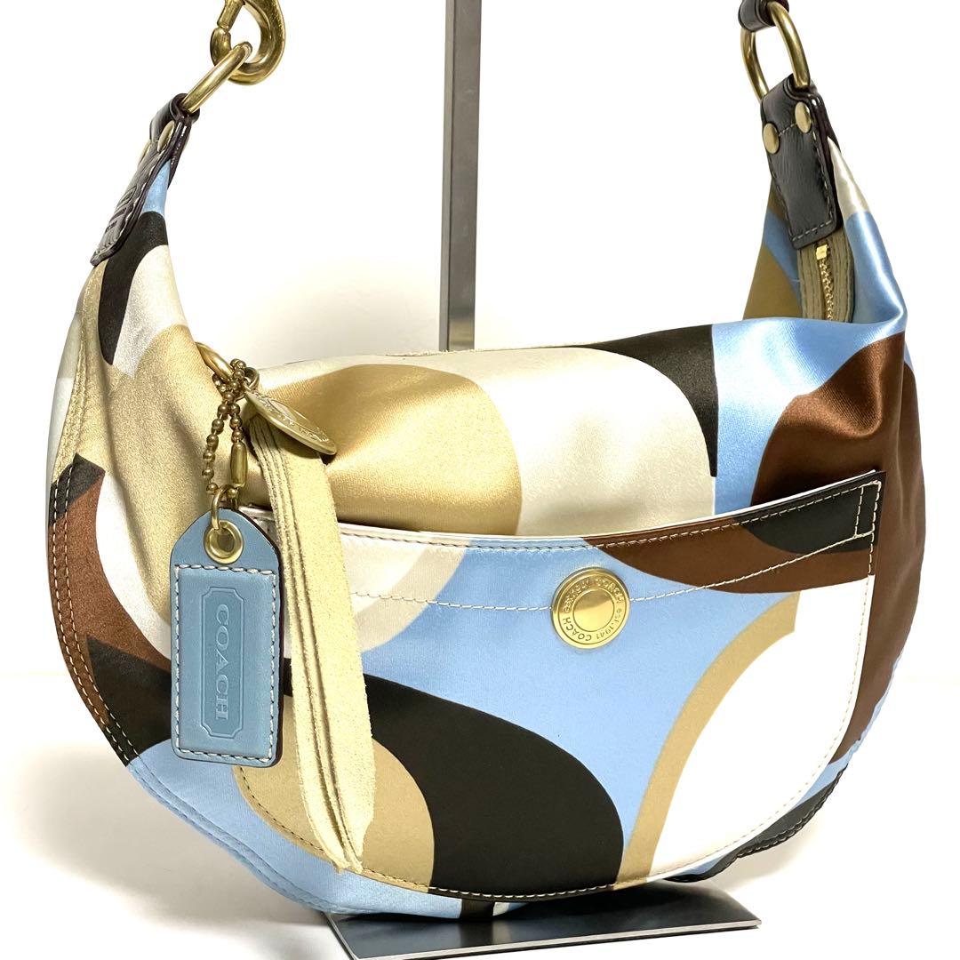 バッグ Coach Satin Canvas Hobo Shoulder 10105