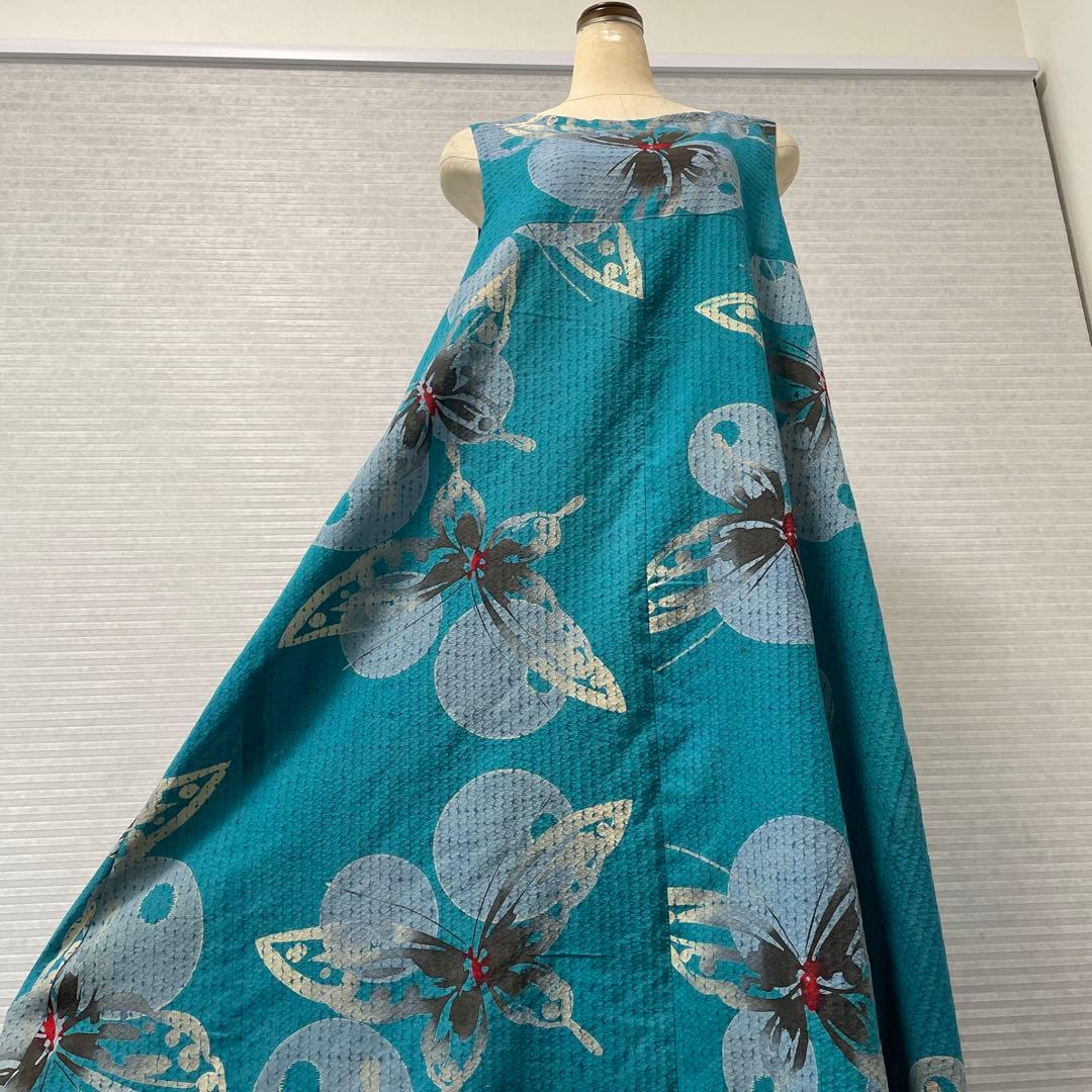 着物ワンピースAラインマキシ丈【127】浴衣反物M〜L