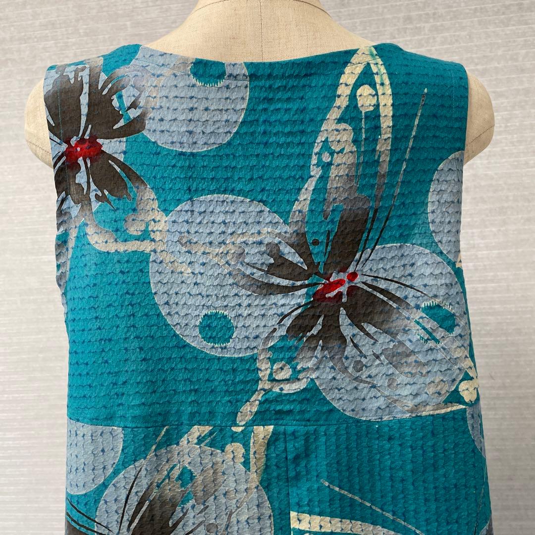 着物ワンピースAラインマキシ丈【127】浴衣反物M〜L