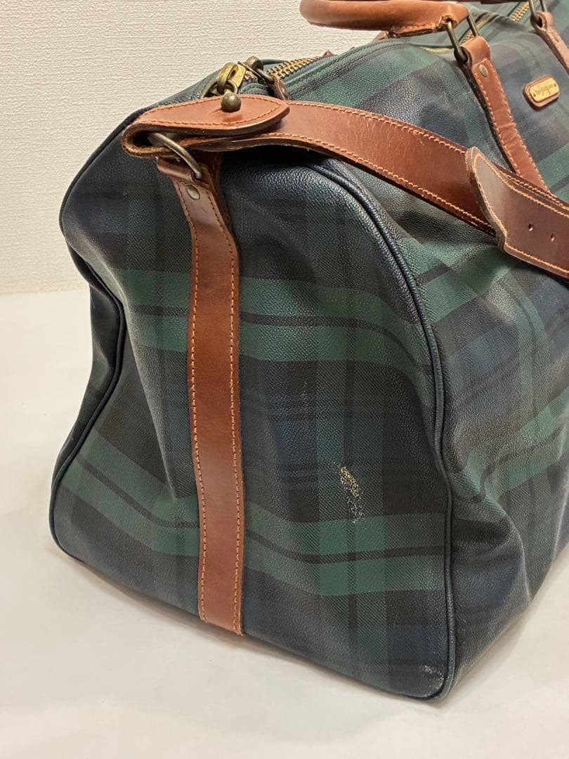 POLO RALPH LAUREN ボストンバック チェック柄 グリーン