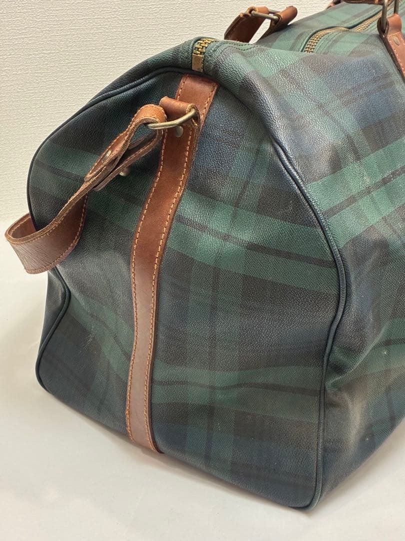 POLO RALPH LAUREN ボストンバック チェック柄 グリーン