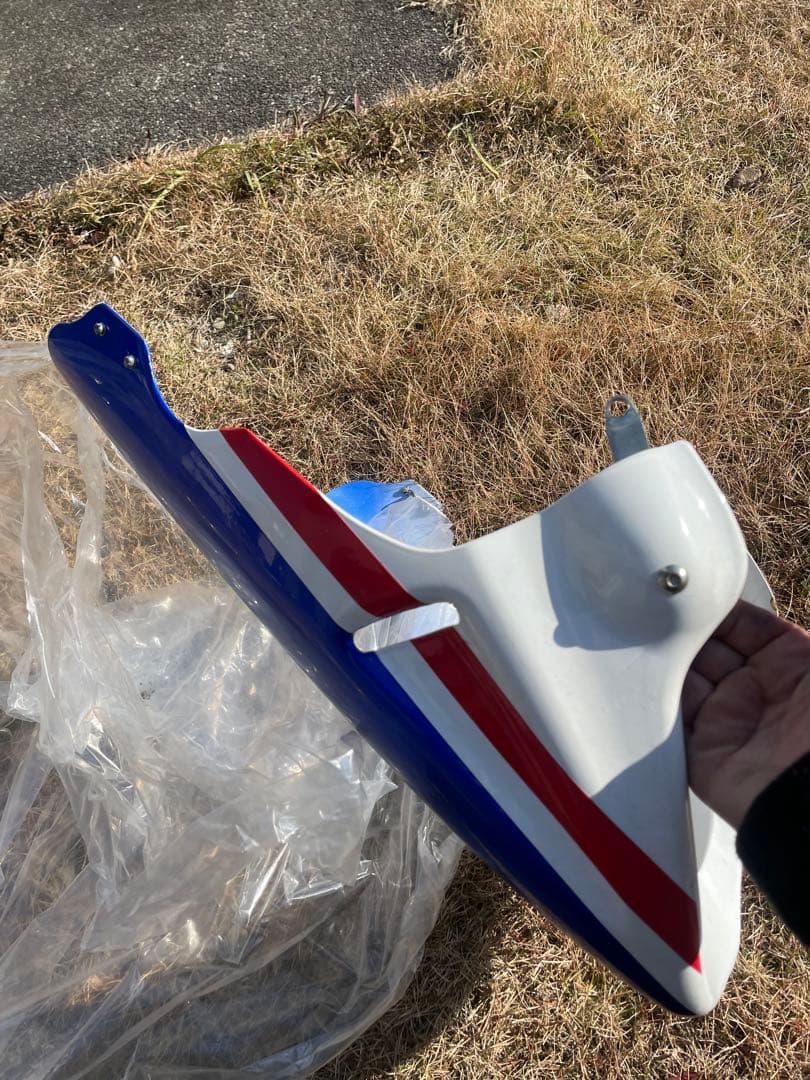 アンダーカウル CB400SF CBX400 ジェイド青白トリコロール　加工済み