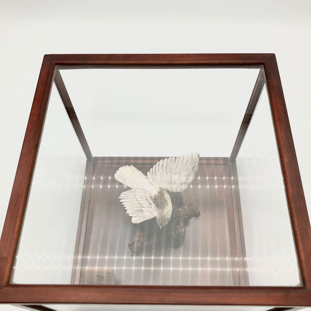 純銀 白鷹 光則作 純銀製置物