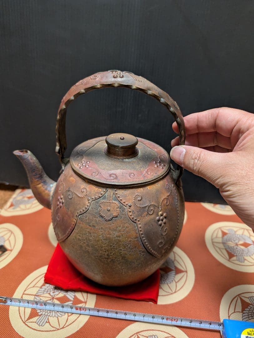 銅製装飾薬缶アンティック 約20cm貴重品