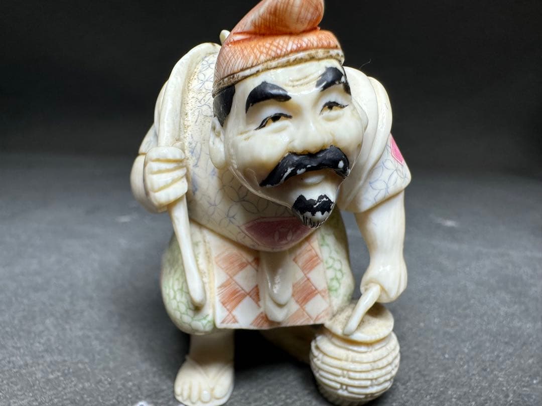 極上　七福神　置物　根付　印籠　天然素材　アンティーク　骨董　飾り物　古美術品