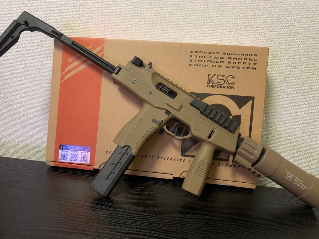 KWA MP9 GBB FDE 中古 ANGRY GUN製サプレッサー付き