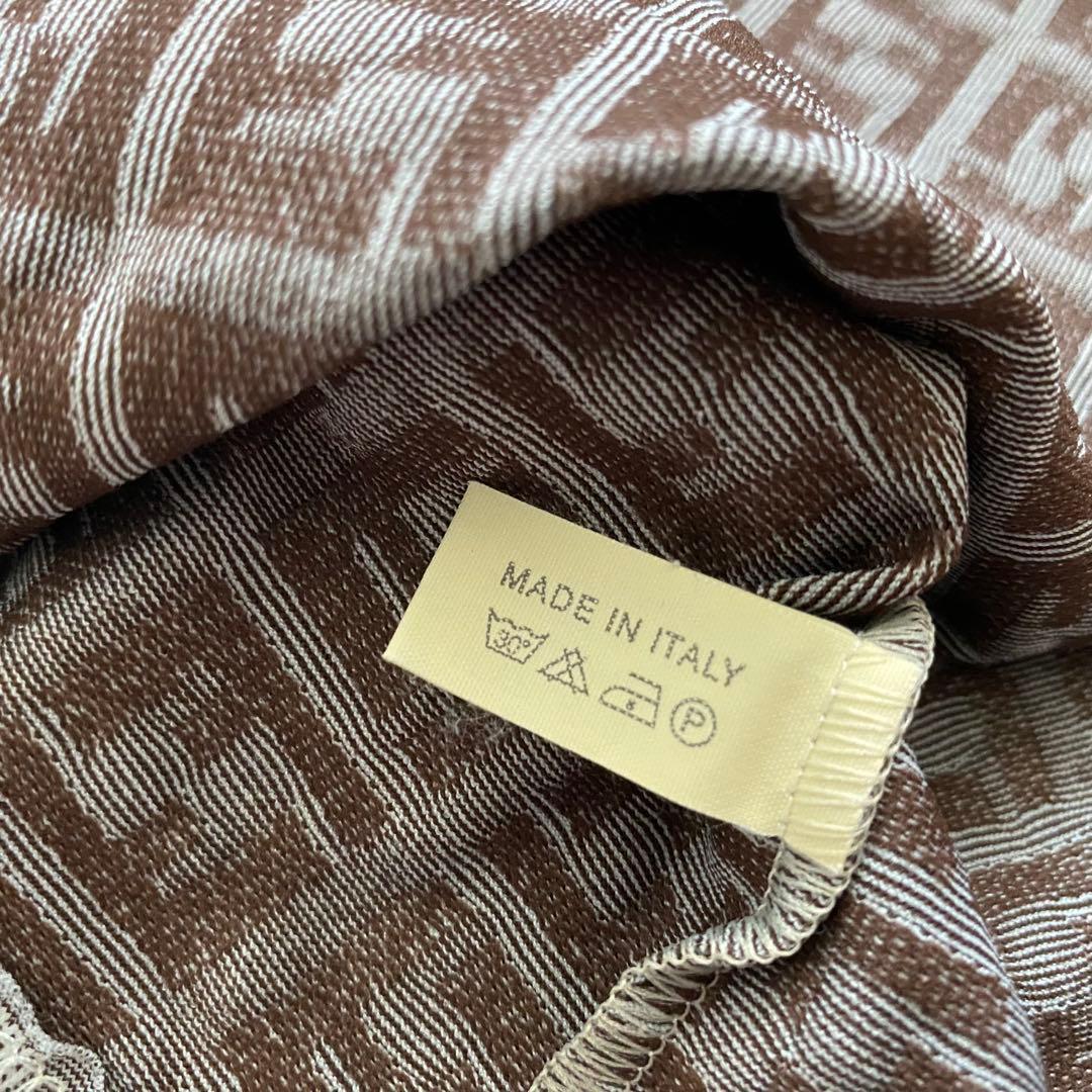 美品 FENDI フェンディ ズッカ柄 半袖 ポロシャツ 44 ロゴ