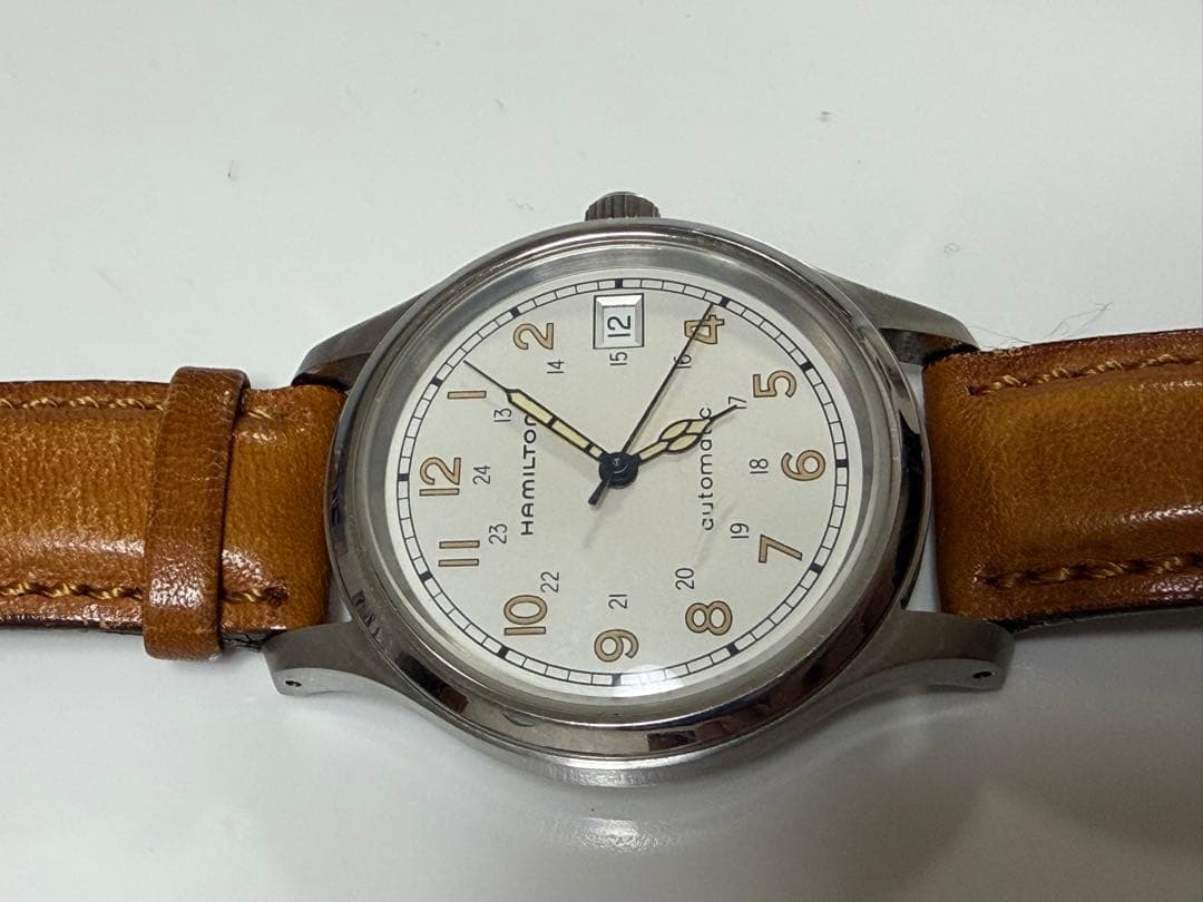 最終値下げ！ハミルトン　カーキ　9721B 自動巻腕時計　白文字盤