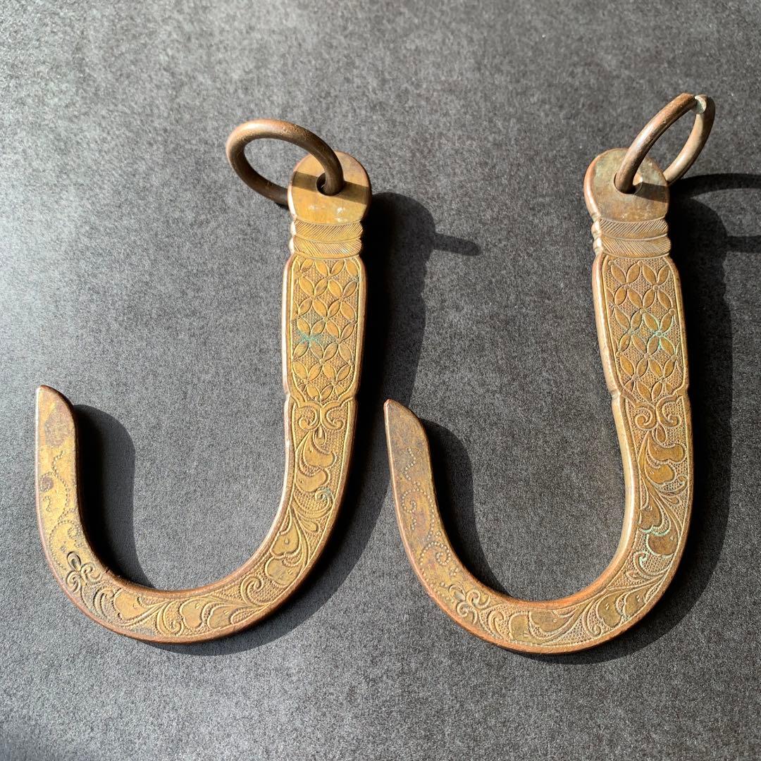 アンティーク 金工 金具 吊り金具 七宝つなぎ