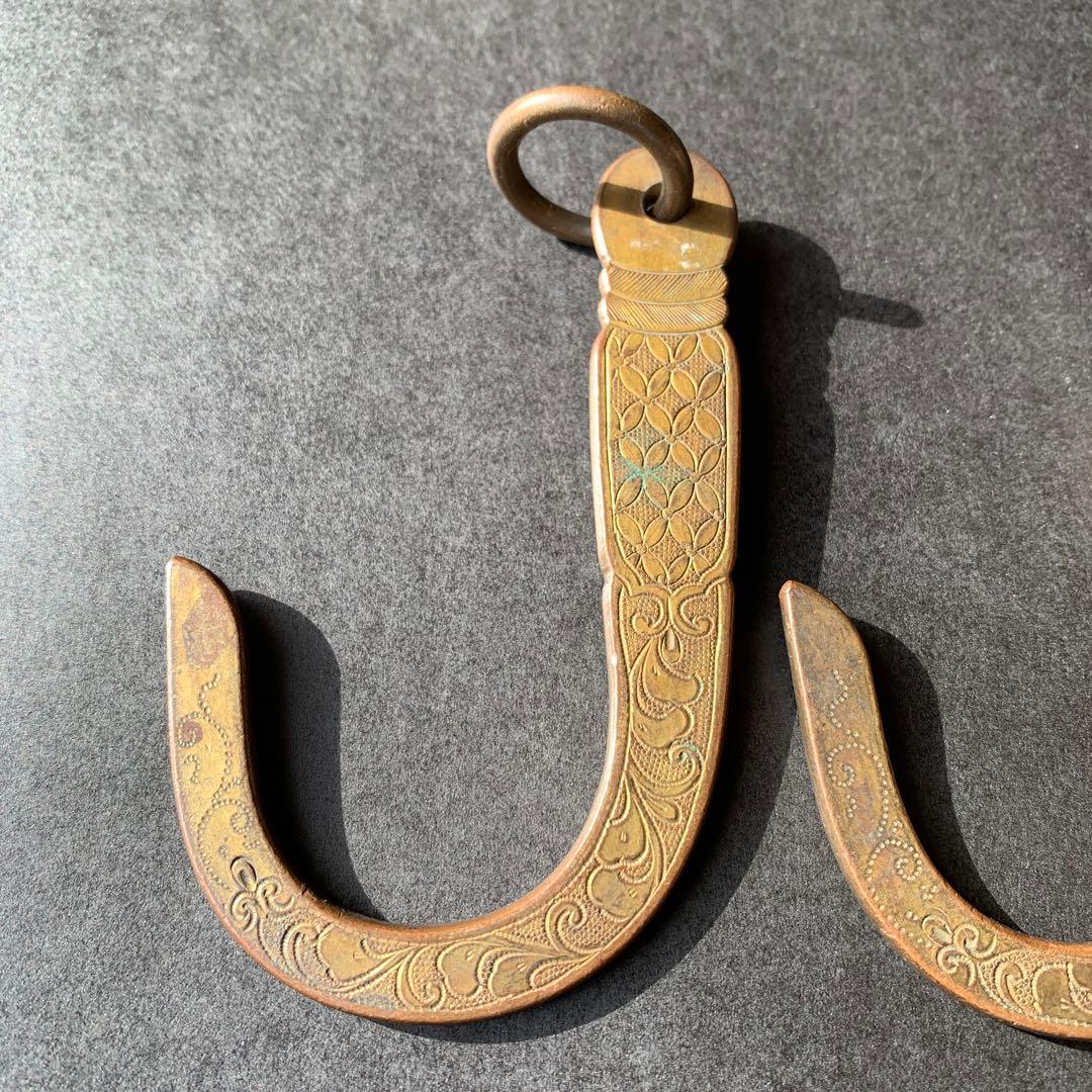 アンティーク 金工 金具 吊り金具 七宝つなぎ