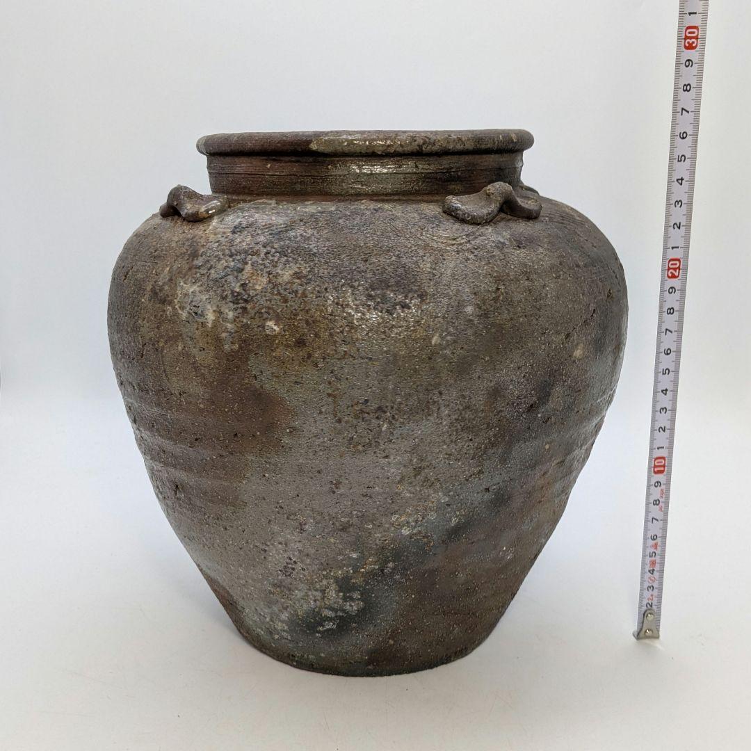 小西陶古 備前焼 四耳壺 四耳壷 つぼ 花器 フラワーベース 花入 花瓶 置物