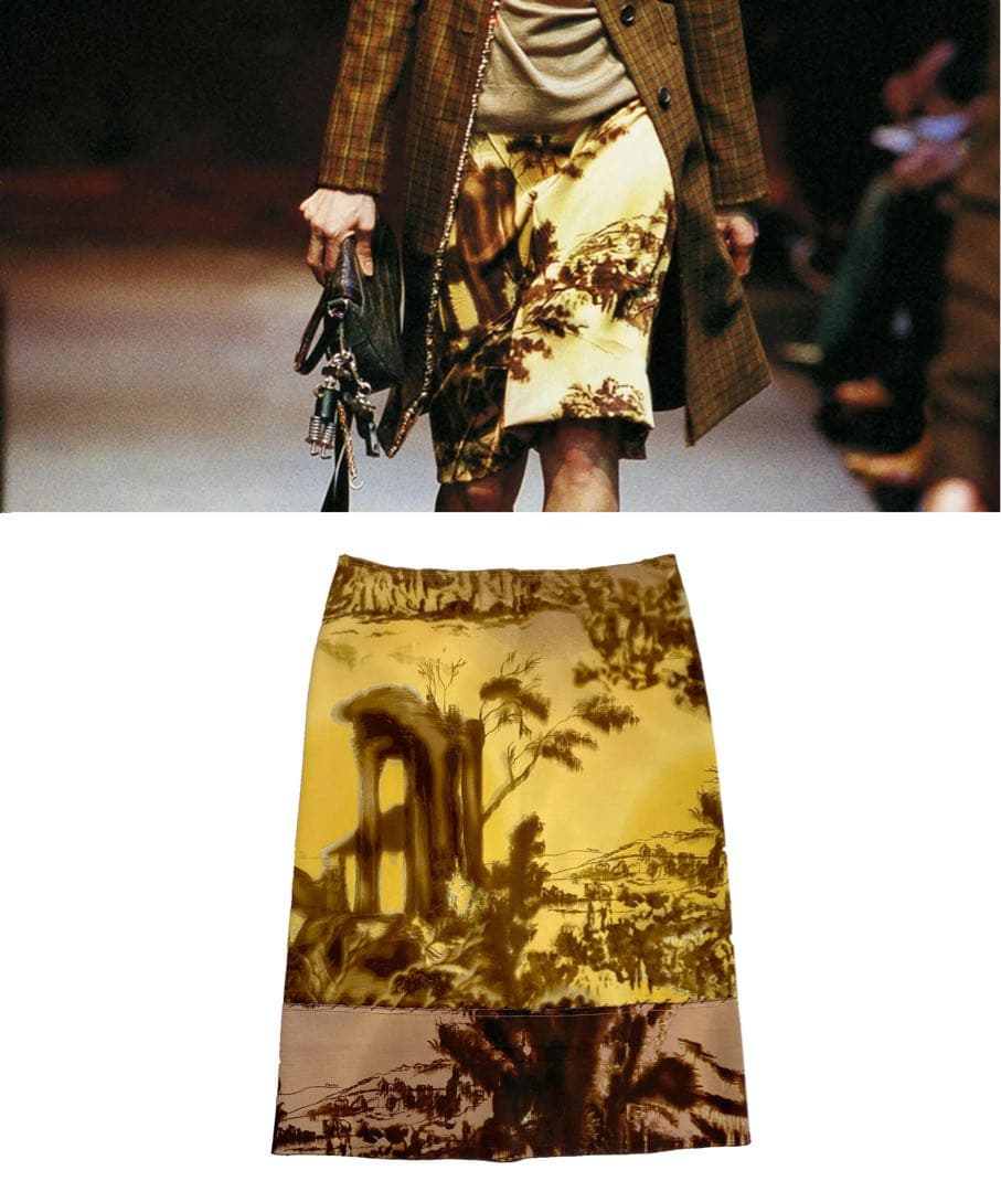 J*0様 超希少　プラダ　ウール　シルク　スカート　ひざ丈　PRADA コレクシ