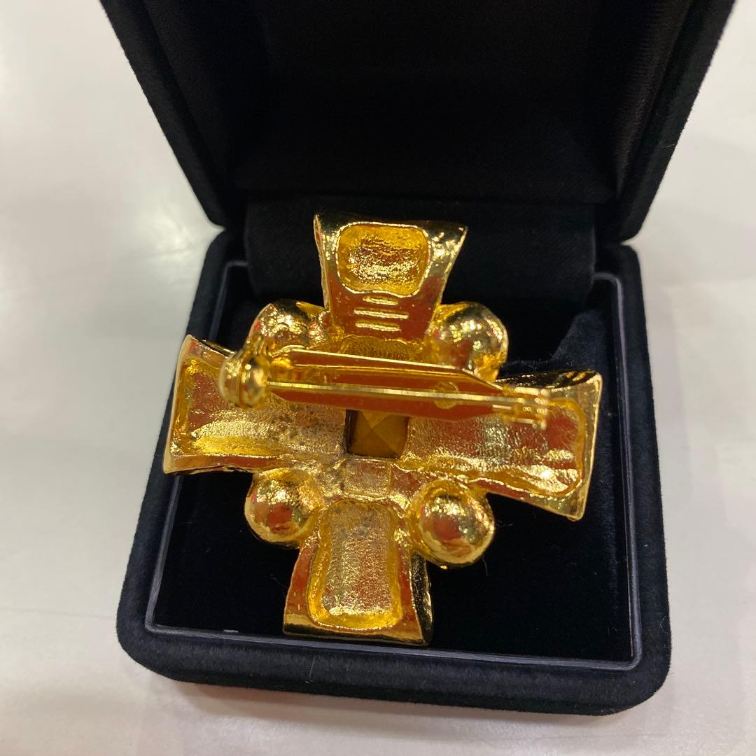 希少 ヴィンテージ クリスチャンラクロワ クリスタル　クロス　ブローチ