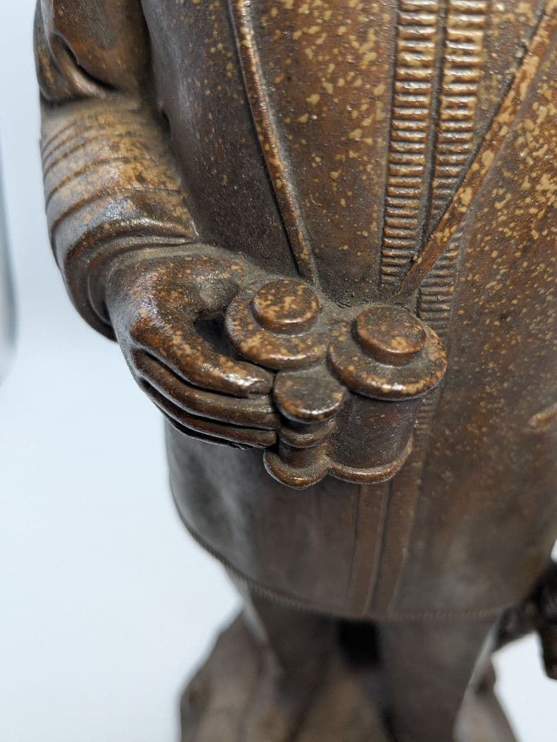 小西陶古 備前焼 東郷元帥像 置物 東郷平八郎 陶像 細工物 陶器人形 日露戦争