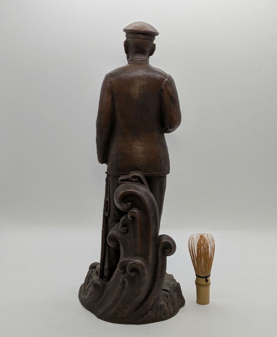小西陶古 備前焼 東郷元帥像 置物 東郷平八郎 陶像 細工物 陶器人形 日露戦争