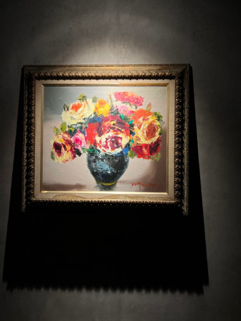 油彩画【薔薇】作者不明