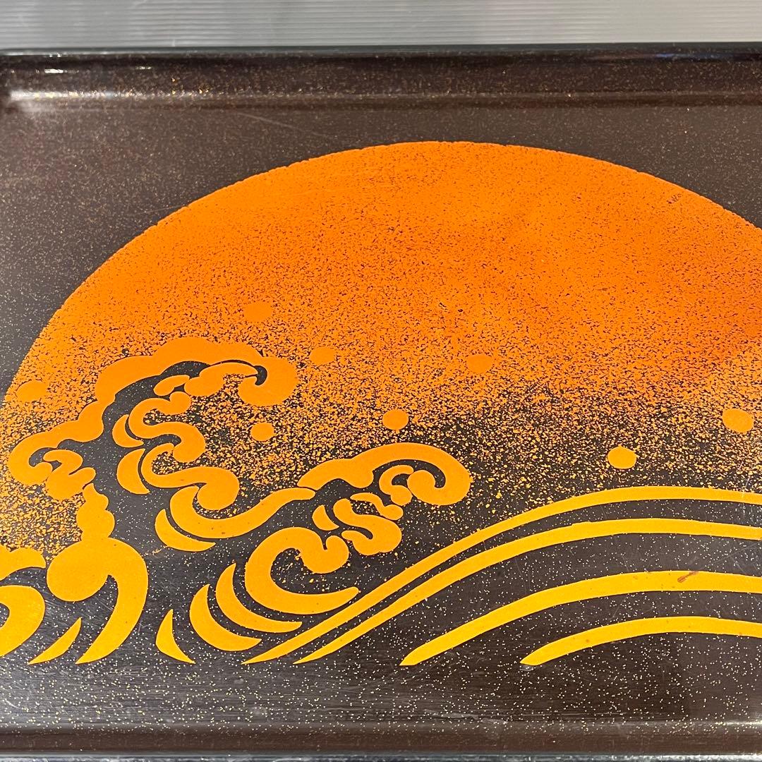 ①波　太陽　月　黒盆　和風　20枚　おまとめ　懐石　旅館　昭和レトロ