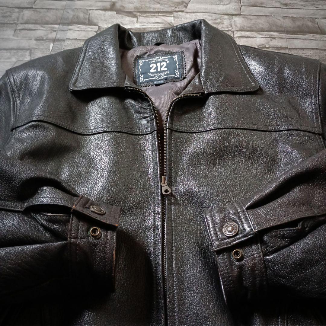 シンプルでゴツくて重い革ジャン☆リアルレザージャケット シングルライダース