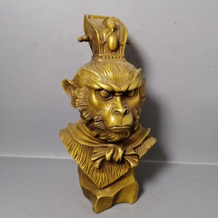 銅器 斉天大聖孫悟空銅像 美猴王神像 玄関 書架 茶台 客間 装飾品 工芸品置物