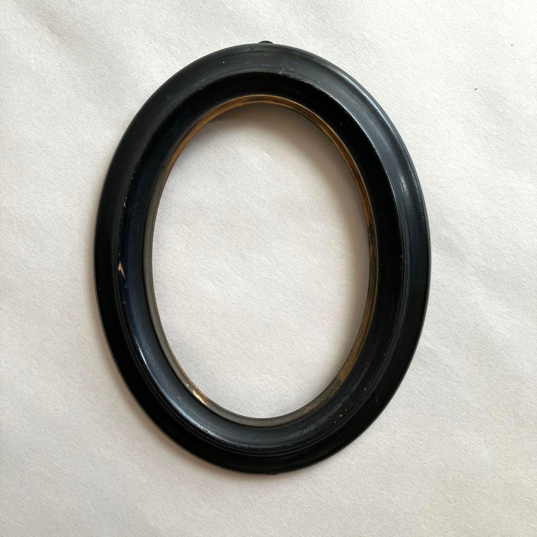 フランス アンティーク ナポレオンⅢ世 木製オーバルフレーム:a