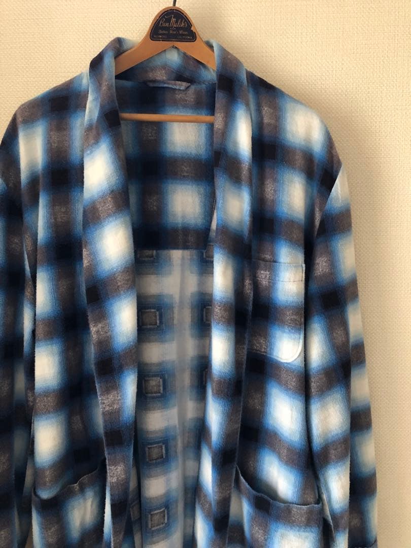 60s〜70s vintage 好配色オンブレ！！プリントネルガウン⭐︎