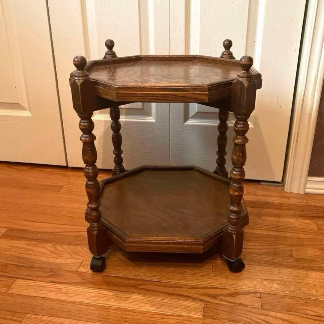 三越カントリーハウス ブルージュ 八角テーブルワゴン キャスターつき